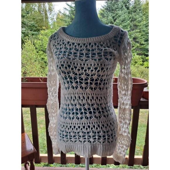 Hollister Sweaters - Hollister Wool Cream Knitted Crewneck Sweater